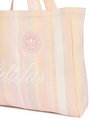 adidas Originals Pink Stripe Cotton Canvas Tote Bag - Image 4 of 5