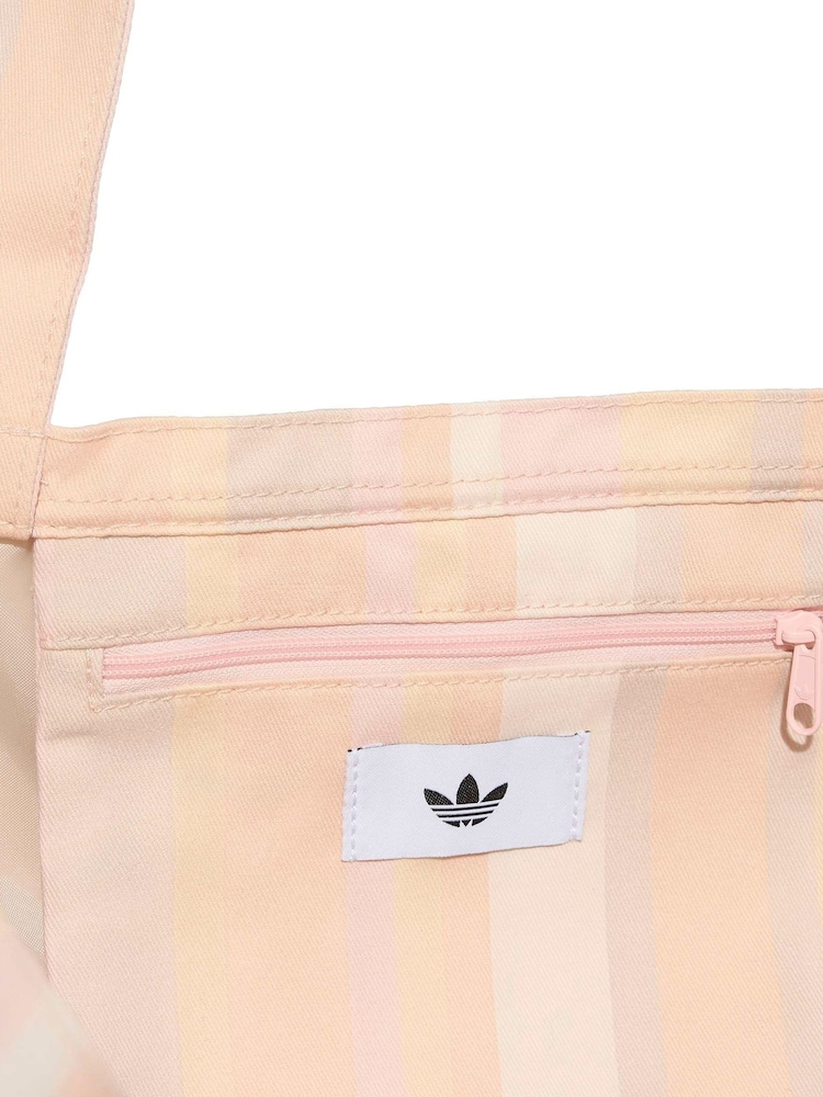 adidas Originals Pink Stripe Cotton Canvas Tote Bag - Image 5 of 5