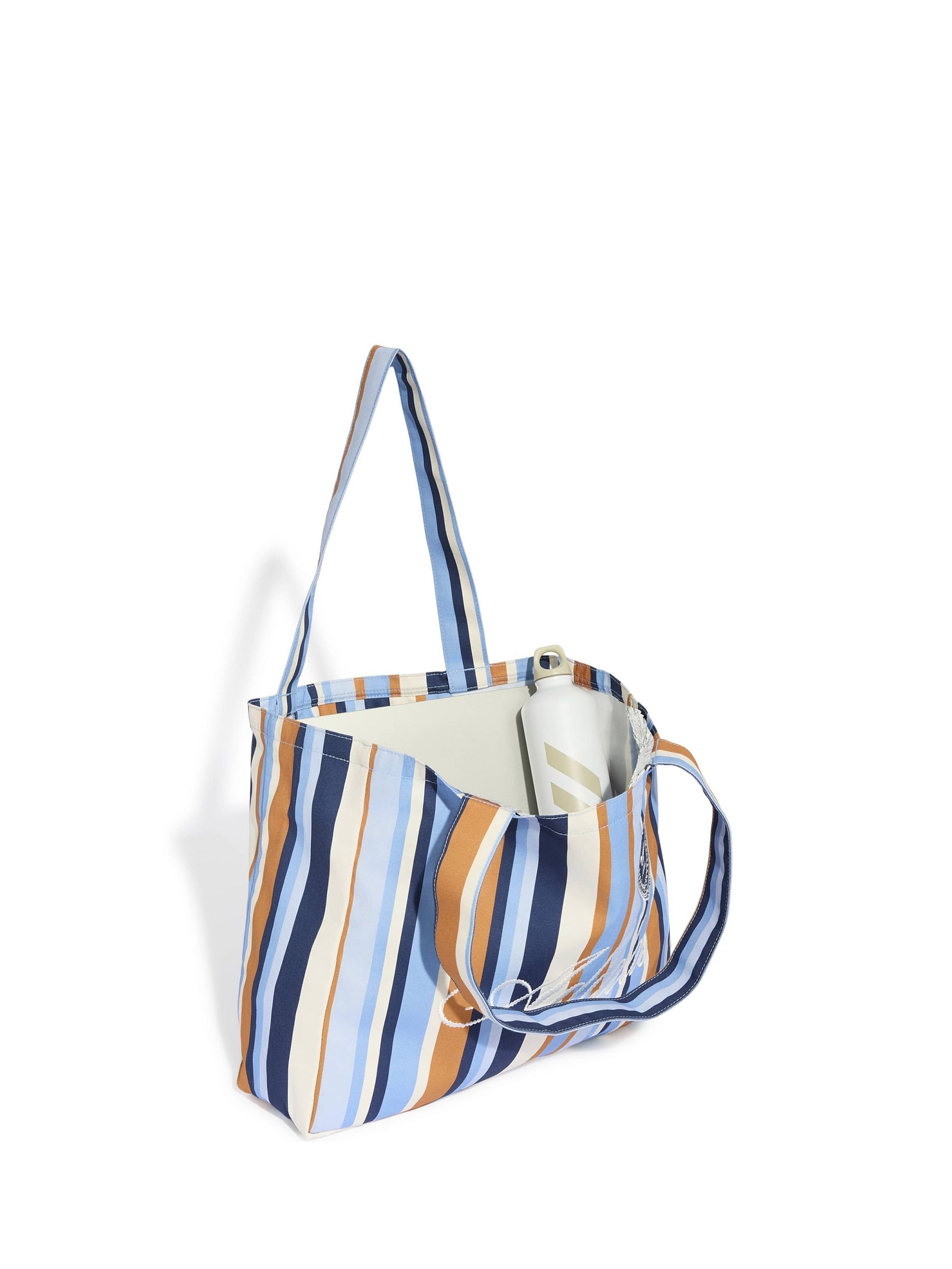 Buy adidas Originals Blue Stripe Cotton Canvas Tote Bag from Next USA