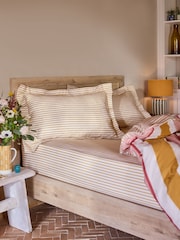 FatFace Set of 2 Ochre Stripe Pillowcase - Image 1 of 3