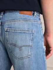 Light Blue Denim Straight Fit Signature Selvedge Denim Jeans - Image 7 of 14