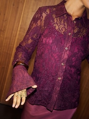 Never Fully Dressed Red Lace Shirt - Image 4 of 5