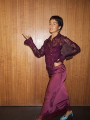 Never Fully Dressed Red Lace Shirt - Image 5 of 5