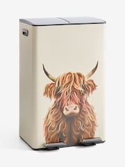 Natural 30L Hamish The Highland Cow 60 Litre Soft Close Pedal Bin - Image 1 of 1