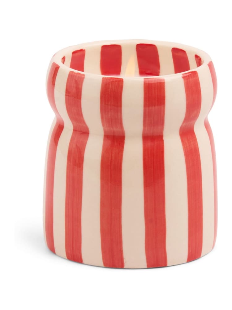 Paddywax Cabana 184g Red Striped Ceramic Candle - Image 1 of 4 Paddywax Cabana 184g Red Striped Ceramic Candle - Image 1 of 4
