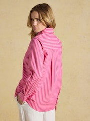 Joules Embroidered Jonty Pink Stripe Classic Poplin Shirt - Image 2 of 7