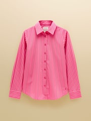 Joules Embroidered Jonty Pink Stripe Classic Poplin Shirt - Image 7 of 7