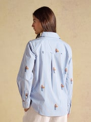 Joules Blue/White Stripe Classic Poplin Shirt - Image 2 of 9