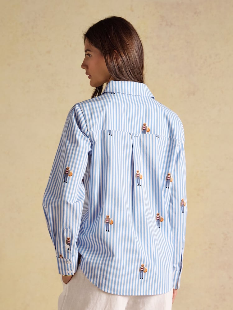 Joules Blue/White Stripe Classic Poplin Shirt - Image 2 of 9 Joules Blue/White Stripe Classic Poplin Shirt - Image 2 of 9