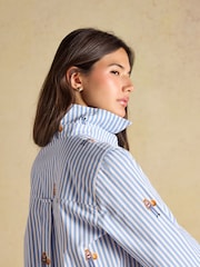 Joules Blue/White Stripe Classic Poplin Shirt - Image 4 of 9
