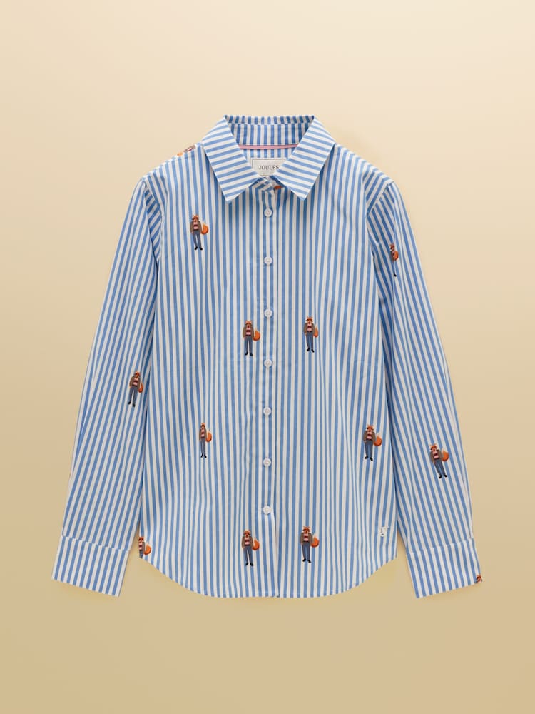 Joules Blue/White Stripe Classic Poplin Shirt - Image 9 of 9 Joules Blue/White Stripe Classic Poplin Shirt - Image 9 of 9