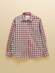 Brushed Red Boyfriend Fit Shirt - Image 1 of 8