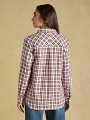 Brushed Red Boyfriend Fit Shirt - Image 2 of 8