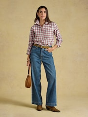 Brushed Red Boyfriend Fit Shirt - Image 6 of 8