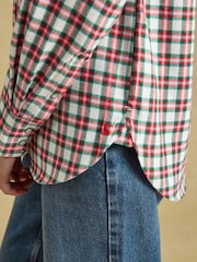 Brushed Red Boyfriend Fit Shirt - Image 7 of 8