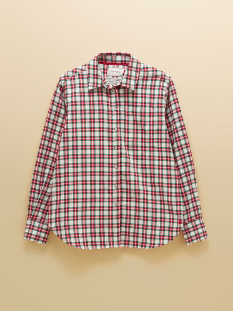 Brushed Red Boyfriend Fit Shirt - Image 8 of 8 Brushed Red Boyfriend Fit Shirt - Image 8 of 8