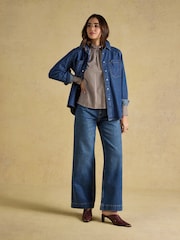 Joules Amber Brown Gingham Tie Blouse - Image 6 of 9