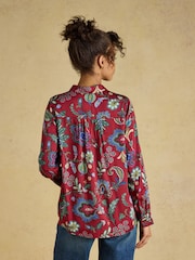 أحمر مشجر - Elvina Satin Shirt - صورة 2 من 7