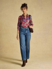 أحمر مشجر - Elvina Satin Shirt - صورة 3 من 7