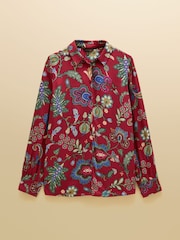أحمر مشجر - Elvina Satin Shirt - صورة 7 من 7