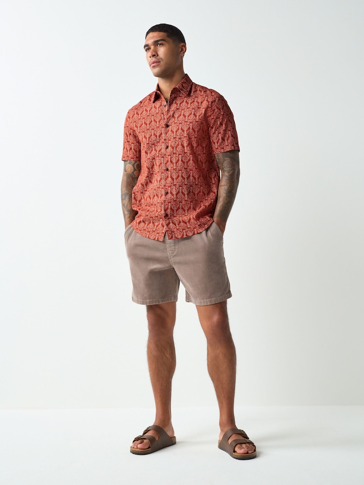 Brun - Elasticated Waist Cord Shorts - Image 2 sur 6