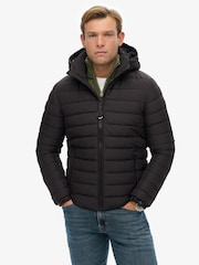 Superdry Black Hooded Fuji Padded Jacket - Image 3 of 8