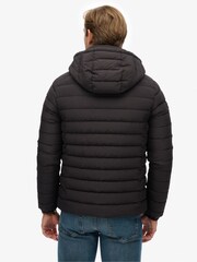 Superdry Black Hooded Fuji Padded Jacket - Image 5 of 8