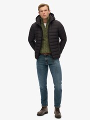 Superdry Black Hooded Fuji Padded Jacket - Image 6 of 8