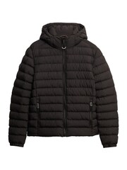 Superdry Black Hooded Fuji Padded Jacket - Image 7 of 8