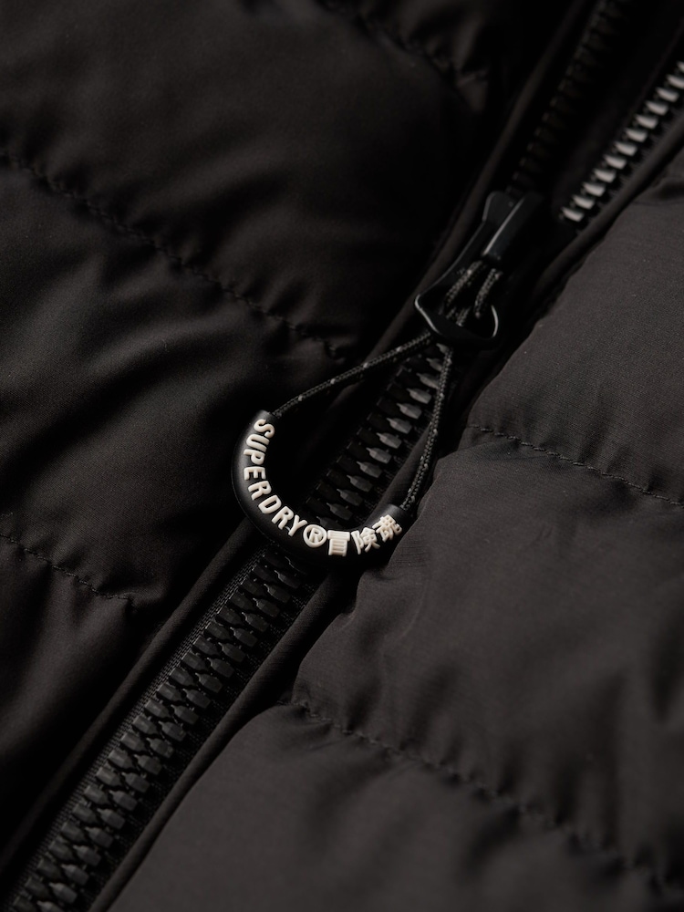 Superdry Black Hooded Fuji Padded Jacket - Image 8 of 8 Superdry Black Hooded Fuji Padded Jacket - Image 8 of 8