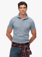 Superdry Blue Essential Jersey Polo Top - Image 1 of 7