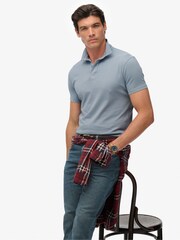 Superdry Blue Essential Jersey Polo Top - Image 3 of 7