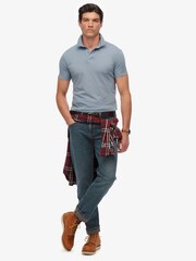Superdry Blue Essential Jersey Polo Top - Image 4 of 7
