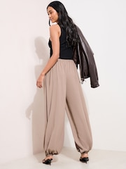 Friends Like These Brown Balloon Trousers With Elasticated Waist - Image 4 of 5