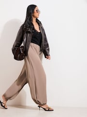 Friends Like These Brown Balloon Trousers With Elasticated Waist - Image 5 of 5