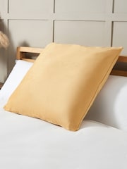 BHS 2 Pack Ochre Velvet Velour Piped Edge Cushions - Image 1 of 4