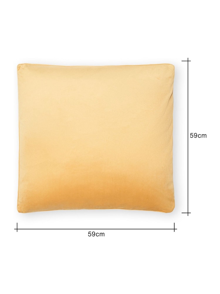 BHS 2 Pack Ochre Velvet Velour Piped Edge Cushions - Image 4 of 4 BHS 2 Pack Ochre Velvet Velour Piped Edge Cushions - Image 4 of 4
