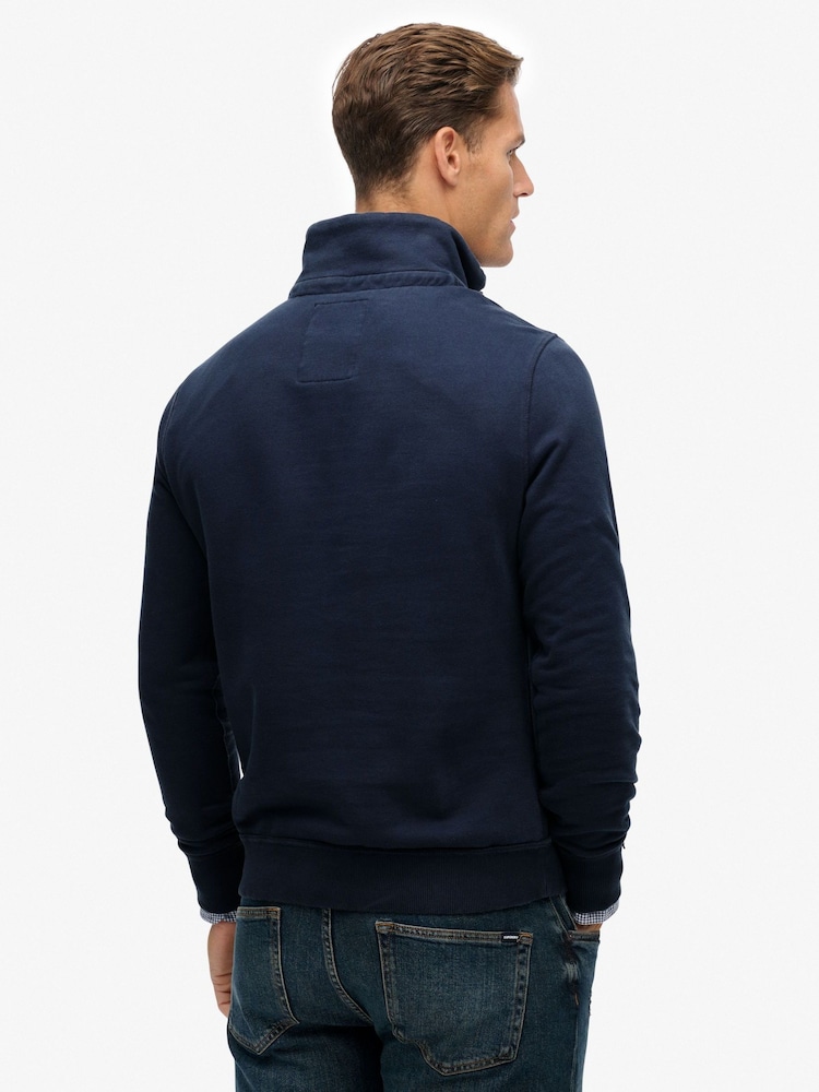 Superdry Blue Vintage Athletic Henley Sweatshirt - Image 2 of 7