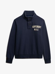Superdry Blue Vintage Athletic Henley Sweatshirt - Image 6 of 7