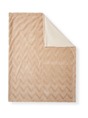 BHS Natural Chevron Faux Fur Throw - Image 2 of 4