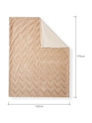 BHS Natural Chevron Faux Fur Throw - Image 4 of 4