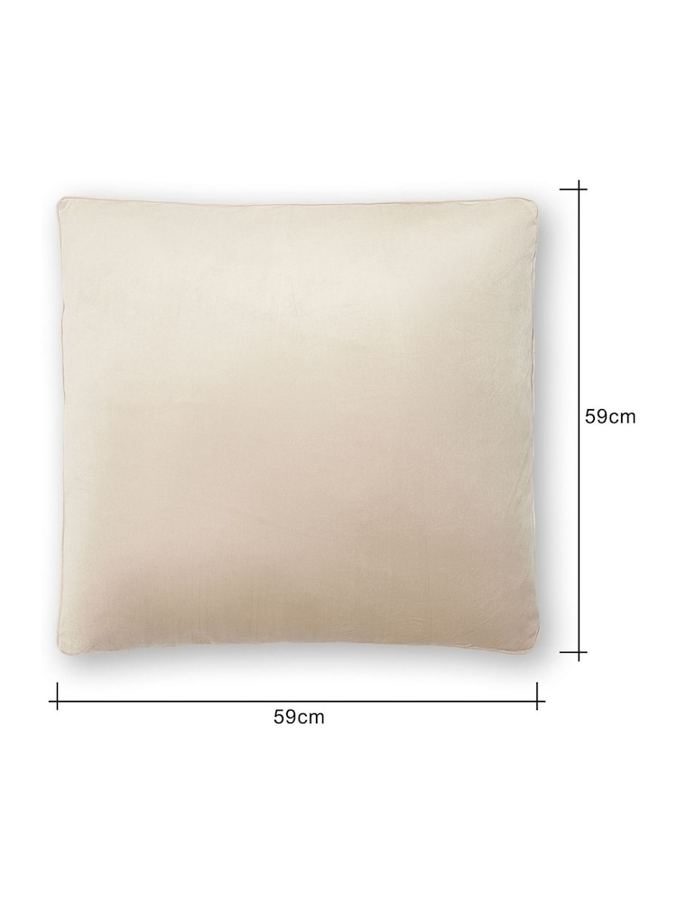 BHS 2 Pack Natural Velvet Velour Piped Edge Cushions - Image 4 of 4 BHS 2 Pack Natural Velvet Velour Piped Edge Cushions - Image 4 of 4