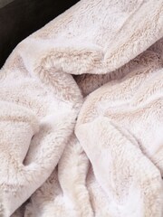 BHS Natural Faux Fur Stripe Cut Throw - Image 3 of 5