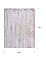 BHS Natural Faux Fur Stripe Cut Throw - Image 5 of 5