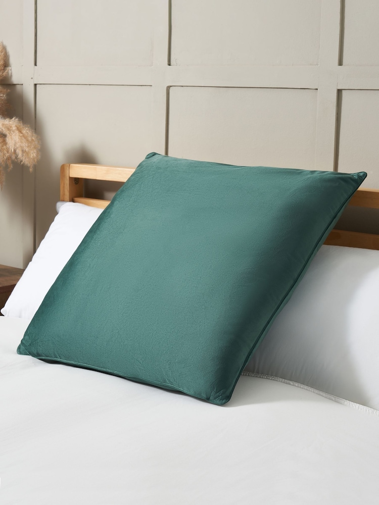 BHS 2 Pack Green Velvet Velour Piped Edge Cushions - Image 1 of 4