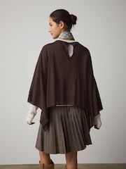 Maro Ciocolată - Cape Long Sleeve Top - Imaginea 3 din 7