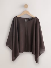 Maro Ciocolată - Cape Long Sleeve Top - Imaginea 5 din 7