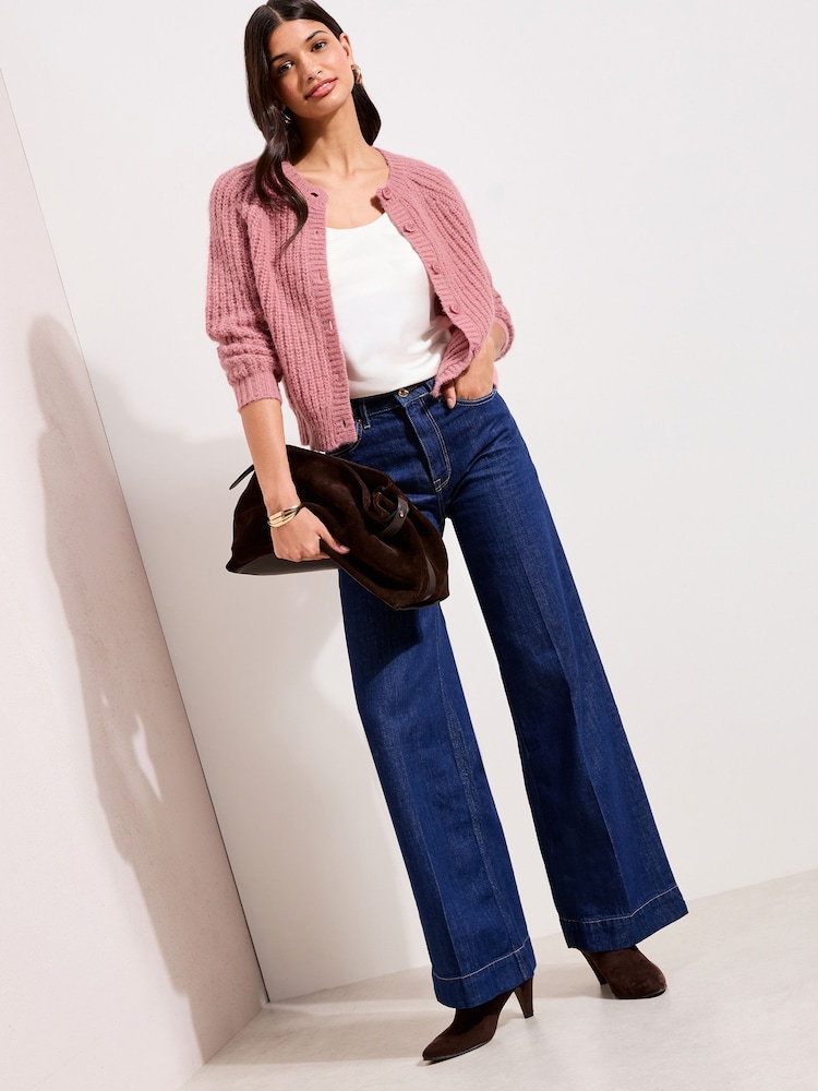 Roze - Cardigan Friends Like These Tricou la baza gâtului - Imaginea 2 din 4