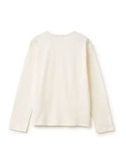 Benetton Cream Sequin Logo Long Sleeve T-Shirt - Image 2 of 3