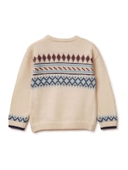 Benetton Cream Fair Isle Knitted Jumper - Image 2 of 3